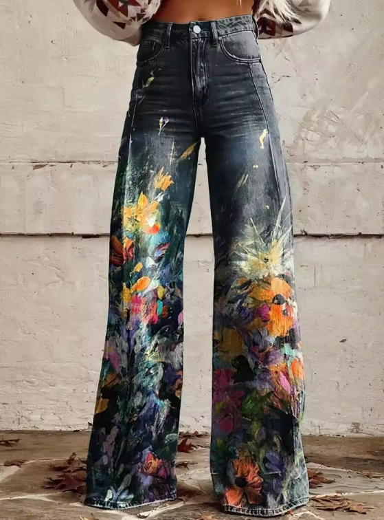 Nadia | Vintage boho-broek met wijde pijpen
