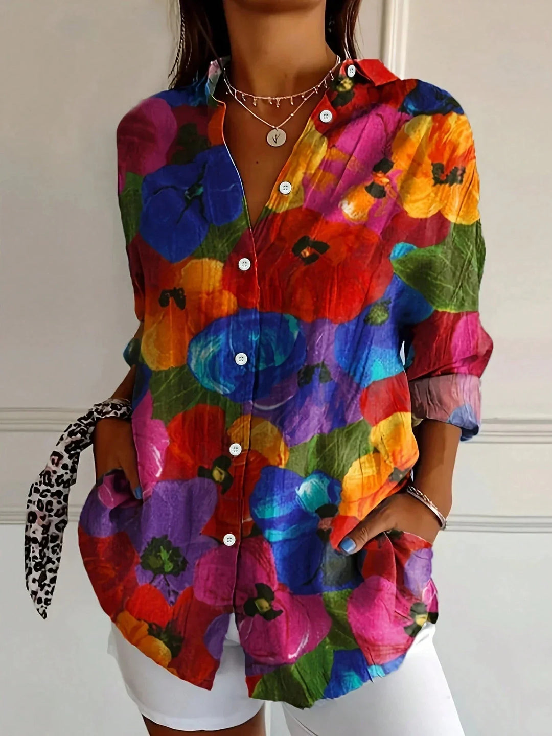 Annika | Blouse met kleurrijke print