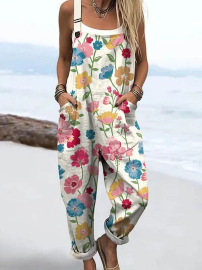 Maisie | Bloemen Tuin Relaxed Overalls