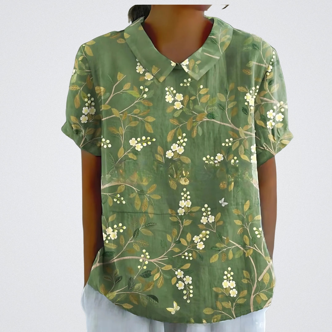 Natalie | Vintage bloemenblouse met kraagje