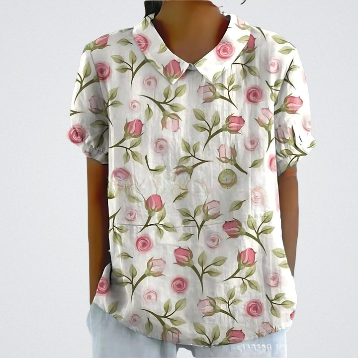 Natalie | Vintage bloemenblouse met kraagje