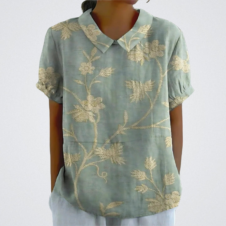 Natalie | Vintage bloemenblouse met kraagje