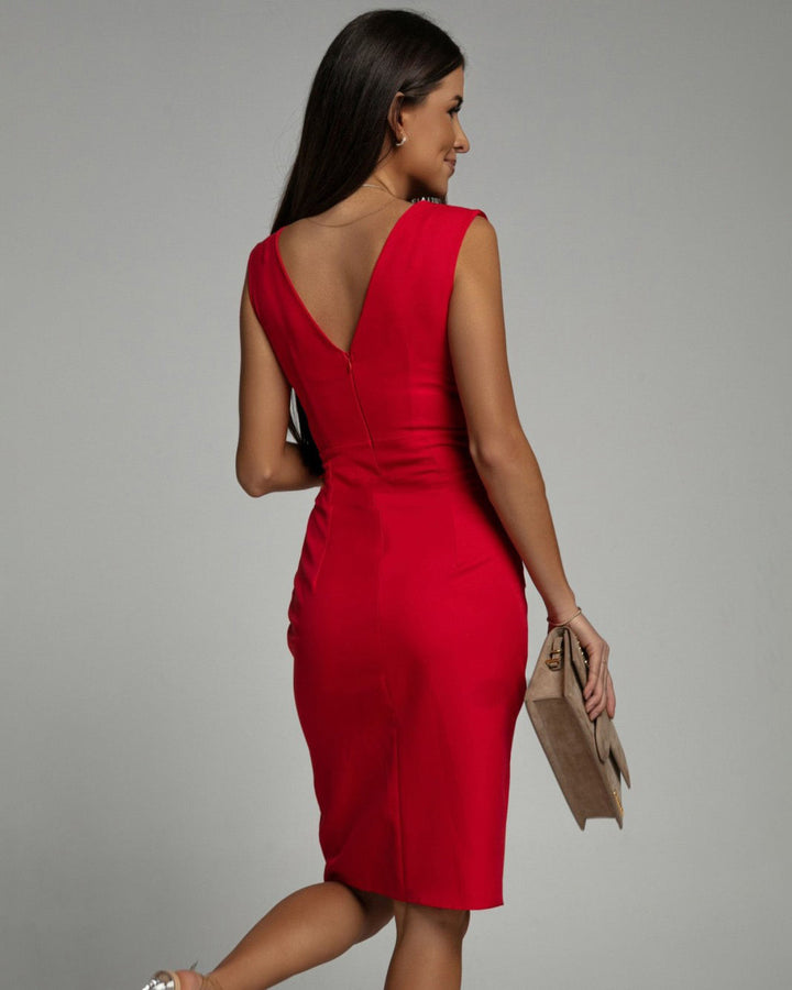 Irene | Elegante jurk met geplooide details en split