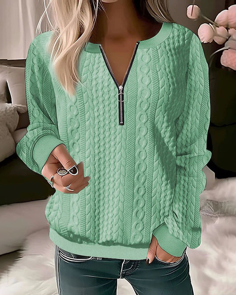 Melanie | Trendy trui met kabelprint