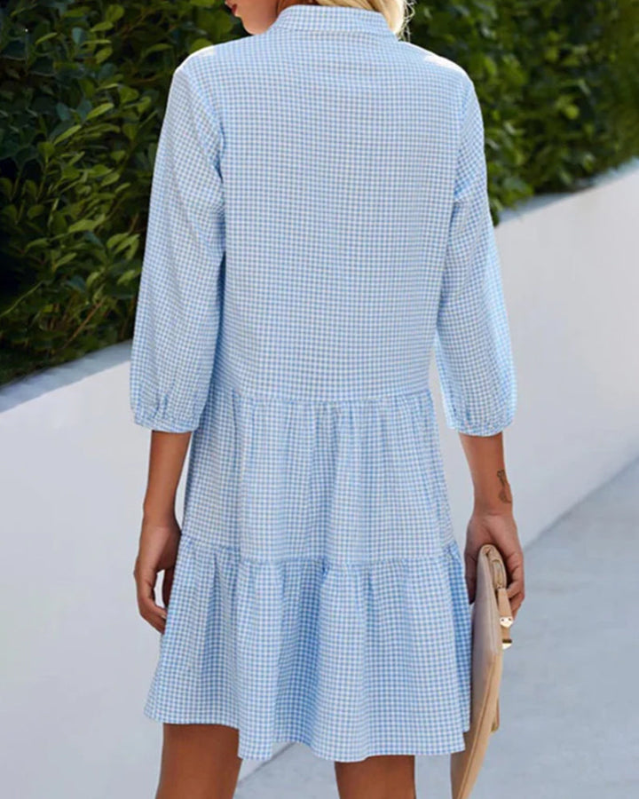 Venice | Blauwe button-down jurk