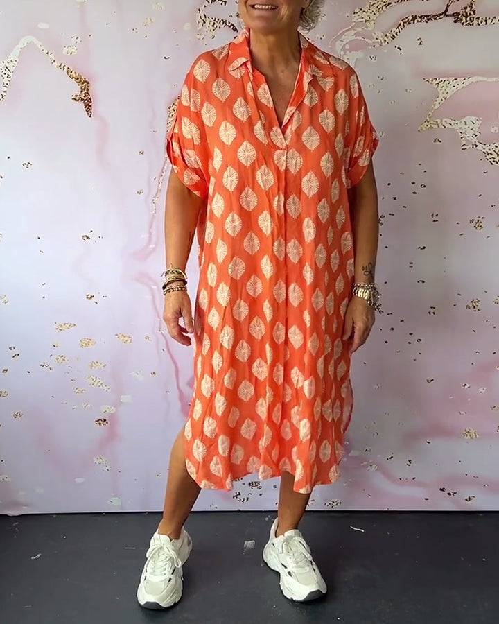 Liesel | Zomerjurk met reverskraag en korte mouwen