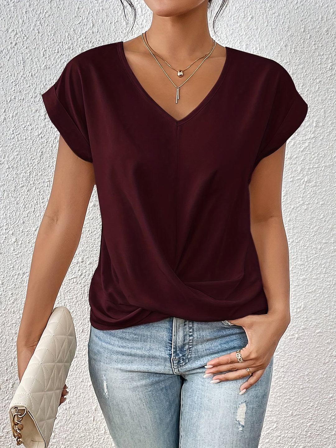 Doreen | V-hals shirt met flatterende pasvorm