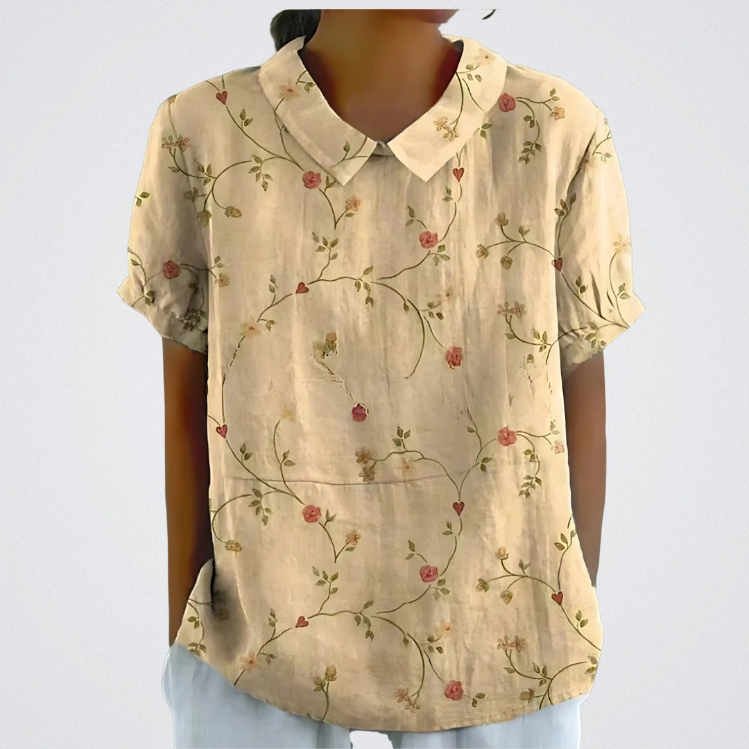 Natalie | Vintage bloemenblouse met kraagje