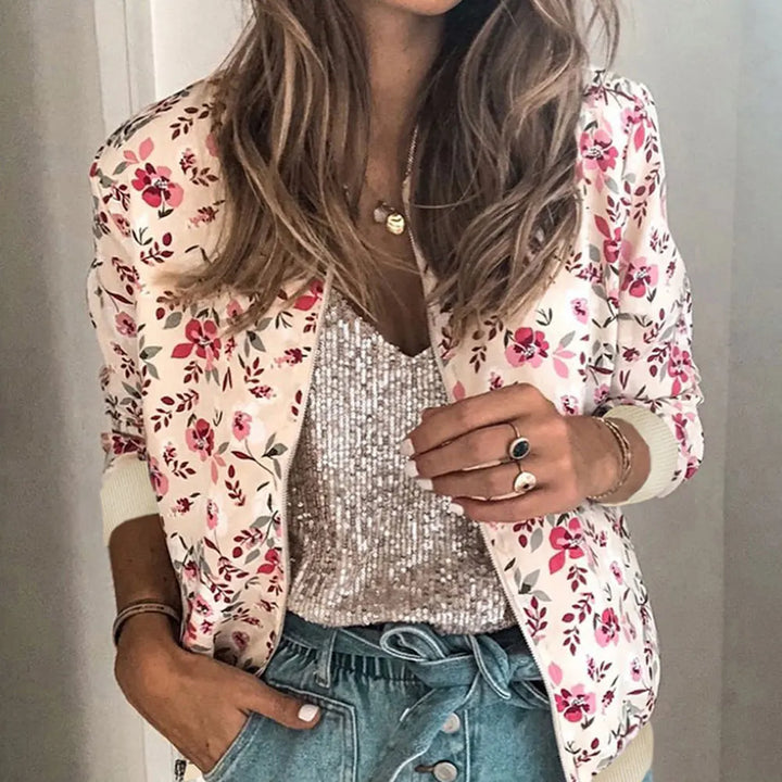 Hazel | Bomberjack met trendy bloemenprint