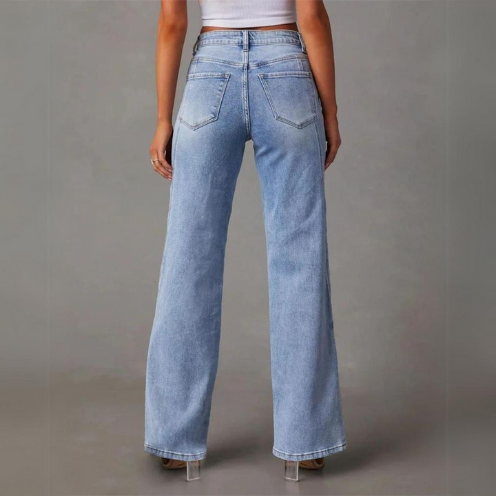 Vikki | Elegante hoge taille wijde jeans