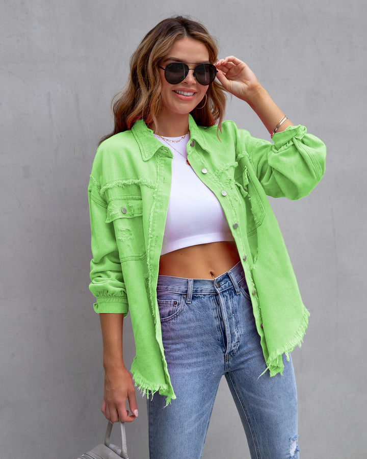 Natalia | Trendy ripped denim jack