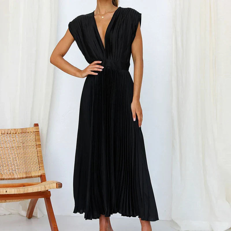 Geneva | Elegant geplooide maxi-jurk