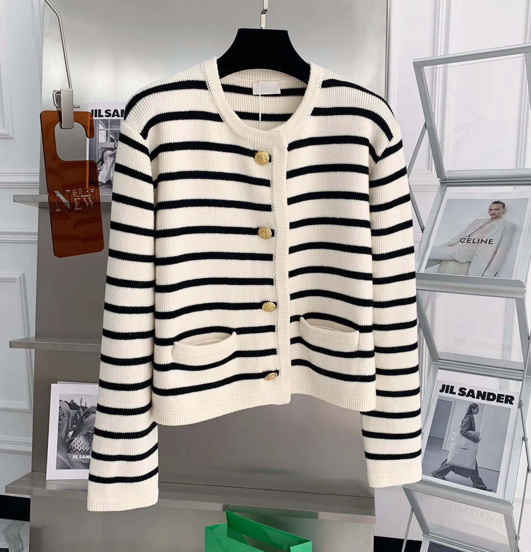 Sheryl | Tijdloos gestreept vest met knoopsluiting