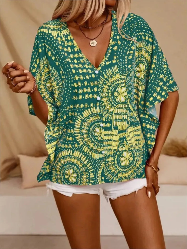 Ellaine | Boho blouse met levendige print