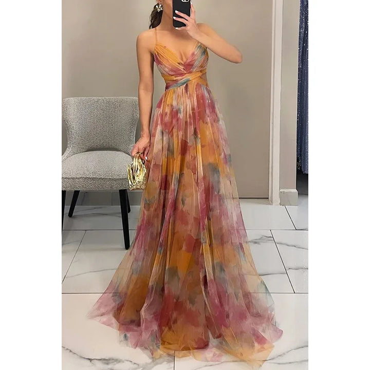 Elena | Elegante maxi-jurk met bloemenprint