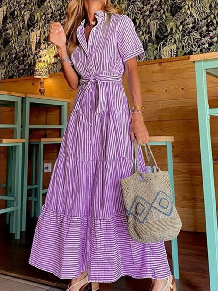 Janice | Stijlvolle gestreepte maxi-jurk