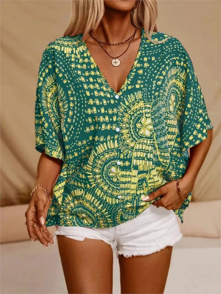 Ellaine | Boho blouse met levendige print