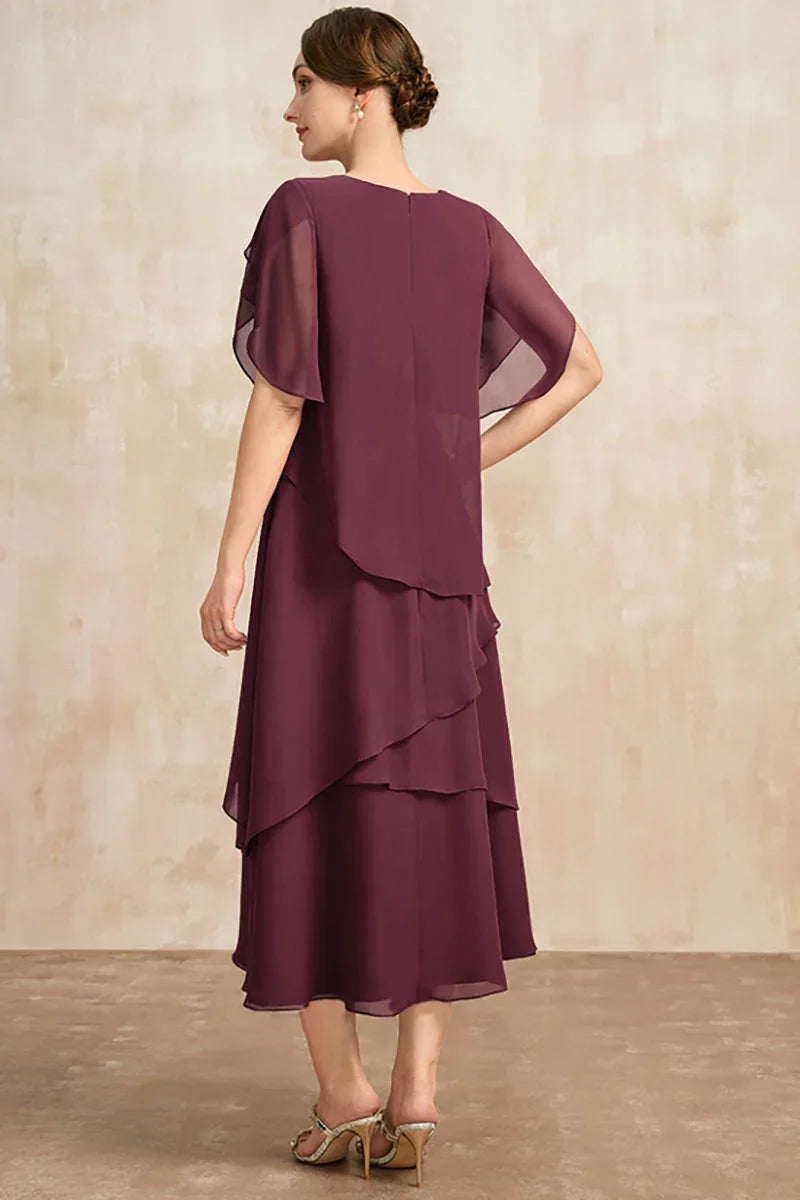 Rowena | elegante gelaagde midi-jurk