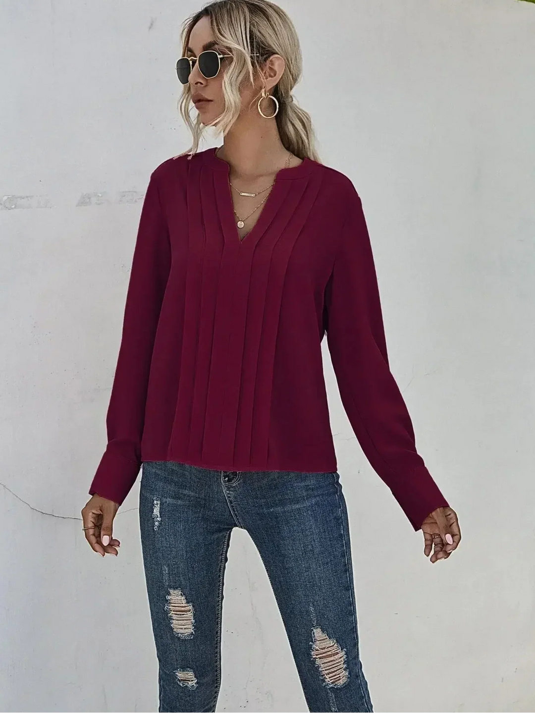 Seona | Stijlvolle blouse met verfijnde plooien