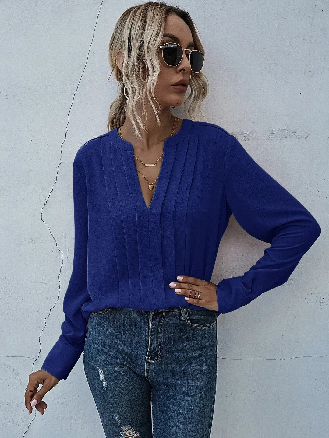 Seona | Stijlvolle blouse met verfijnde plooien