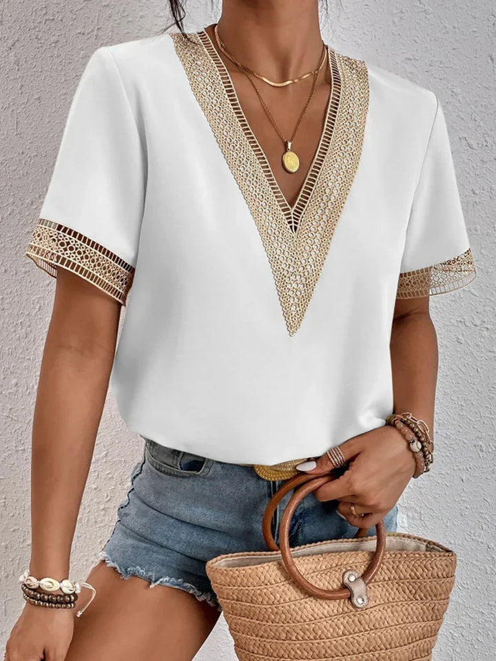 Davina | Elegante blouse met luxe kanten details