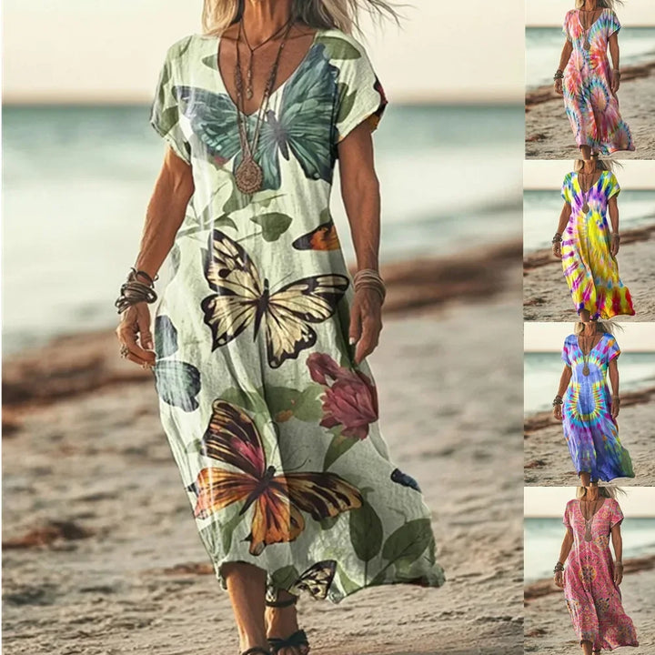 Michelle | Kleurrijke maxi jurk