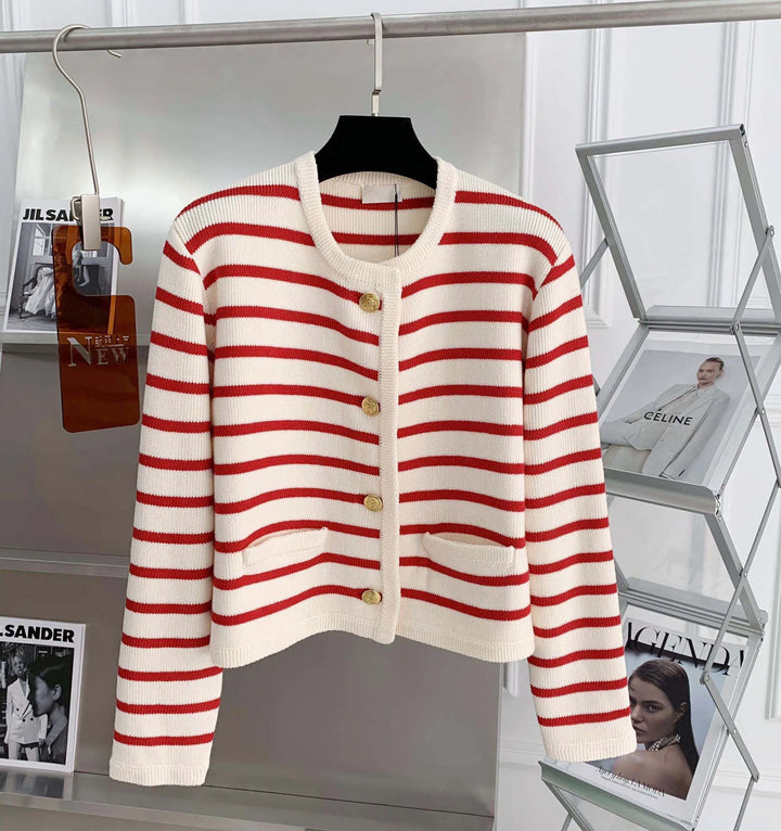 Sheryl | Tijdloos gestreept vest met knoopsluiting