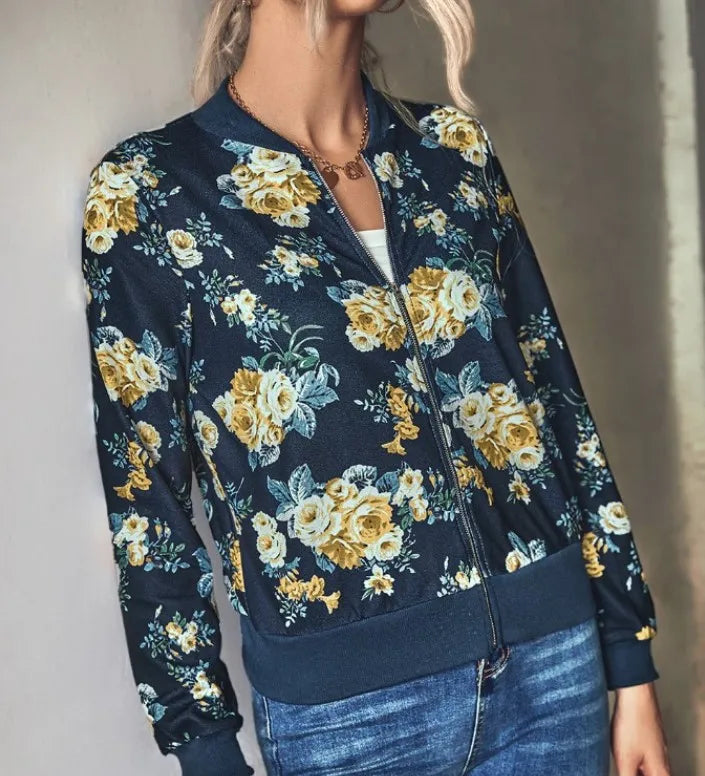 Hazel | Bomberjack met trendy bloemenprint