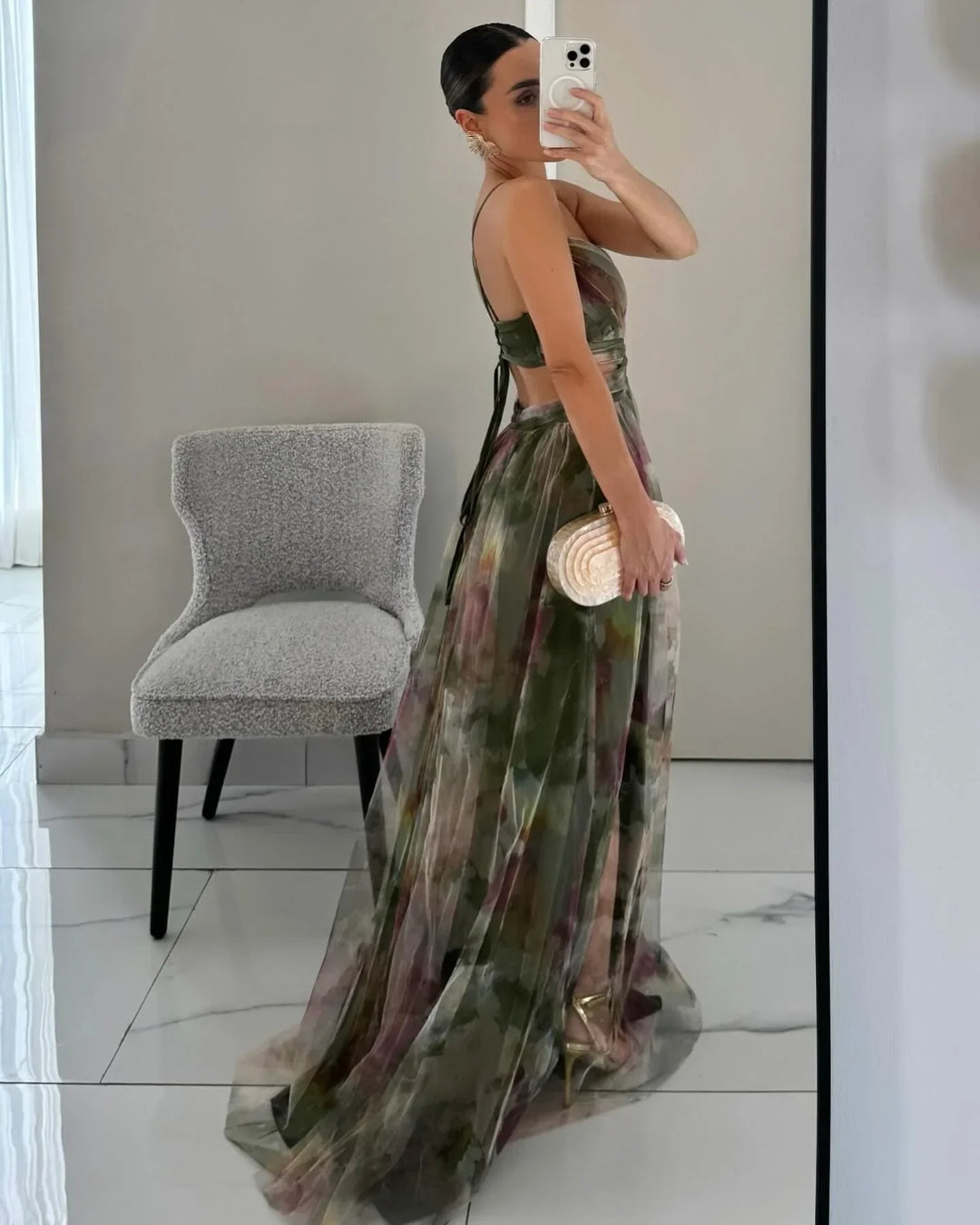 Elena | Elegante maxi-jurk met bloemenprint