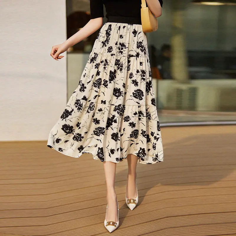 Ember | Elegante maxi-rok met speelse bloemenprint