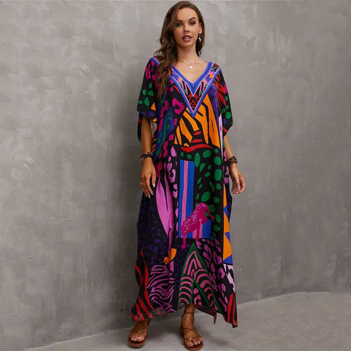 Fiora | Kleurrijke maxi-jurk