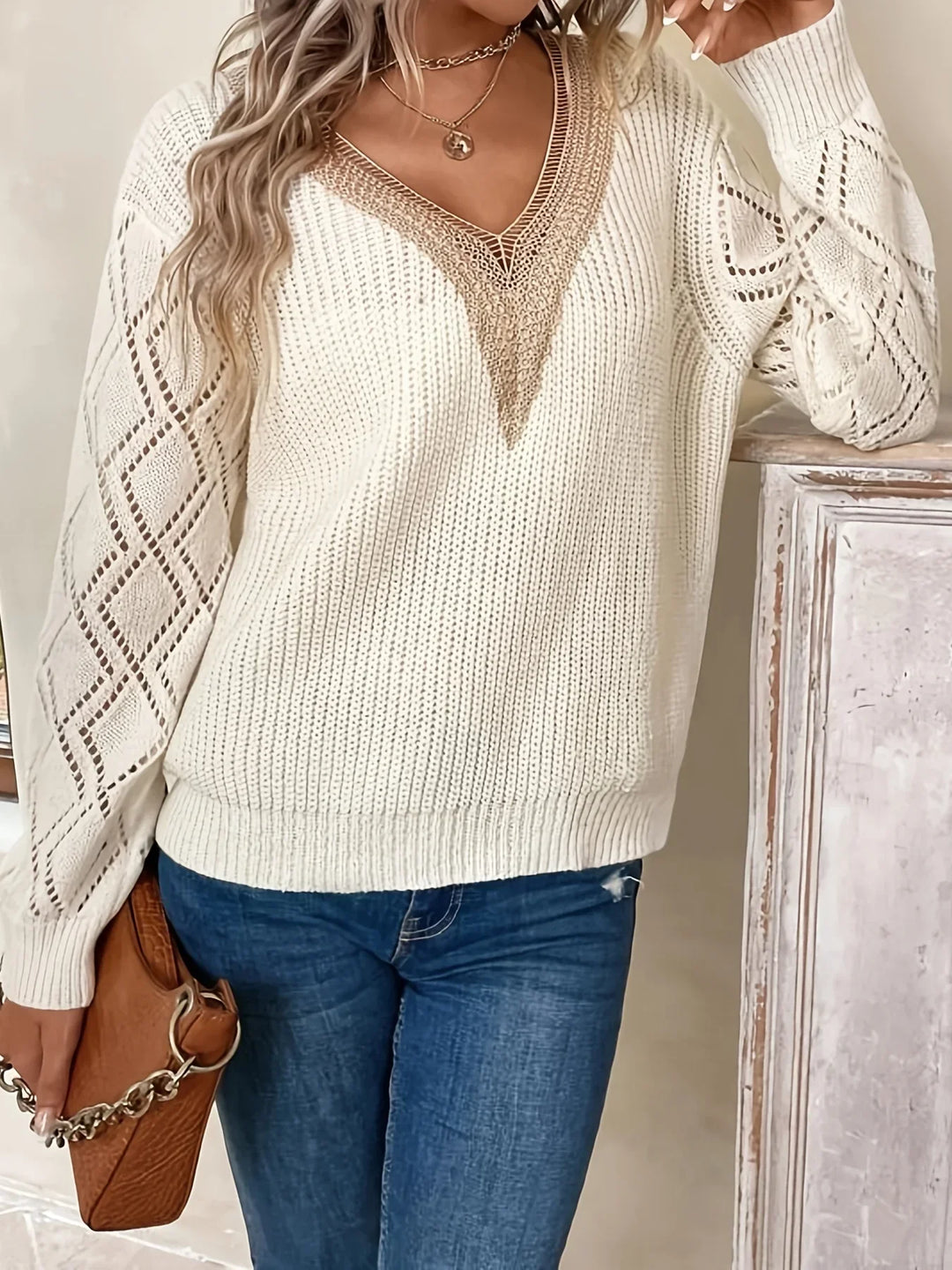 Elvira | Elegante trui met kantdetails
