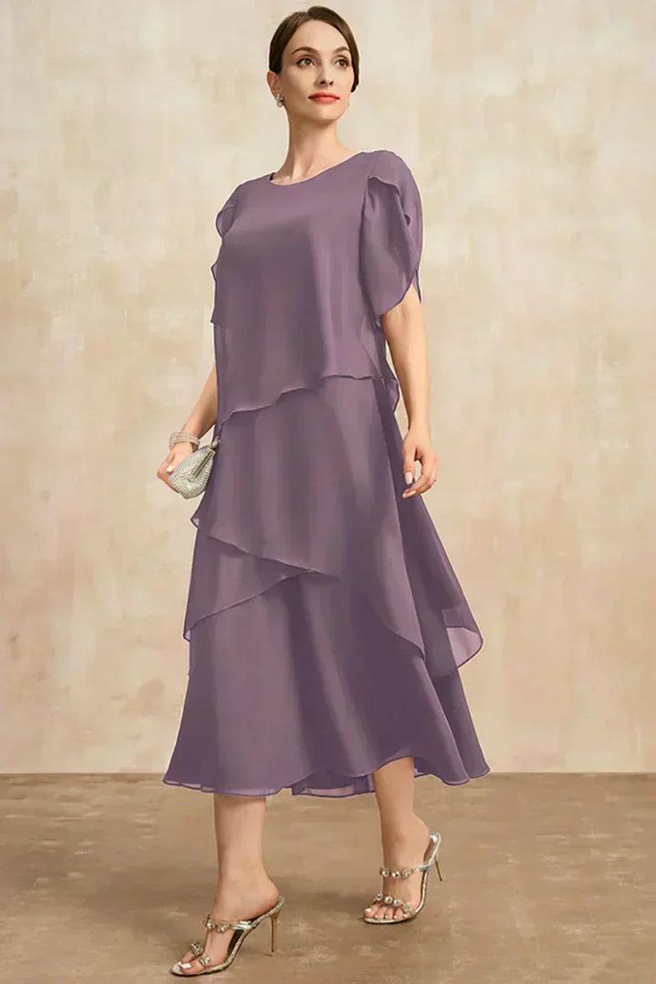 Rowena | elegante gelaagde midi-jurk