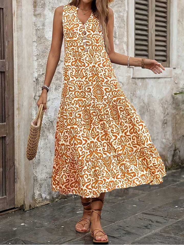 Danielle | Mouwloze zomerjurk met speelse print