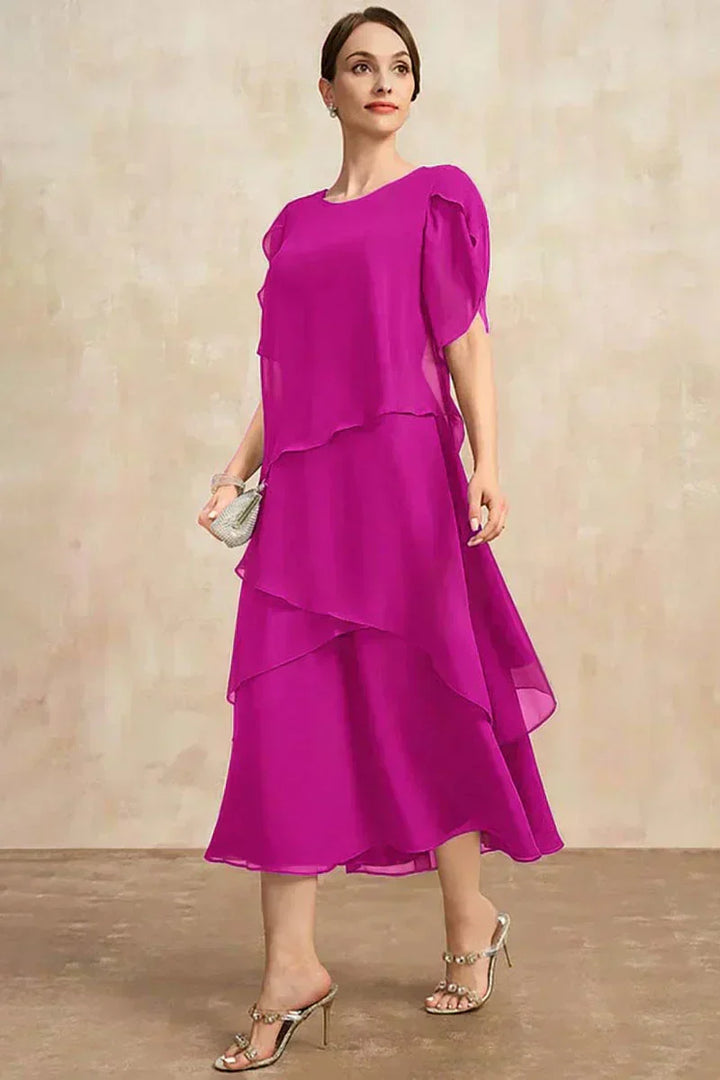 Rowena | elegante gelaagde midi-jurk