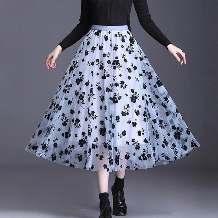 Odette | Elegante tule midi-rok met verfijnde bloemen