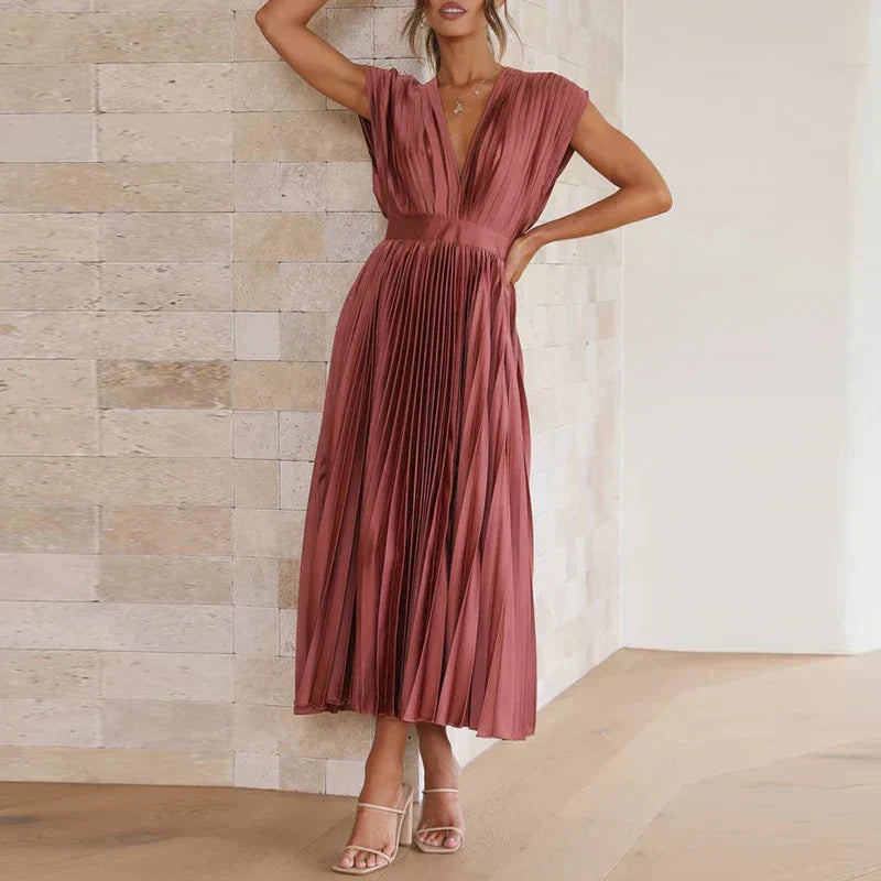 Geneva | Elegant geplooide maxi-jurk