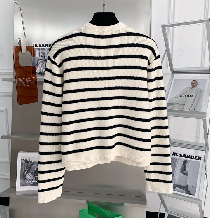 Sheryl | Tijdloos gestreept vest met knoopsluiting