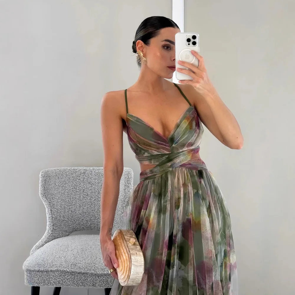Elena | Elegante maxi-jurk met bloemenprint