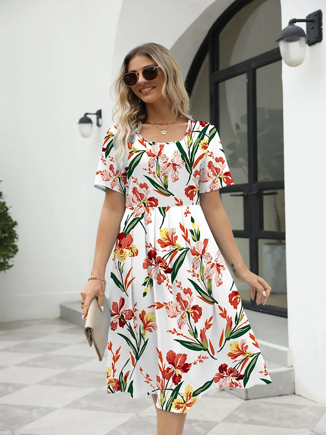 Georgina | Elegante midi-jurk met bloemenprint