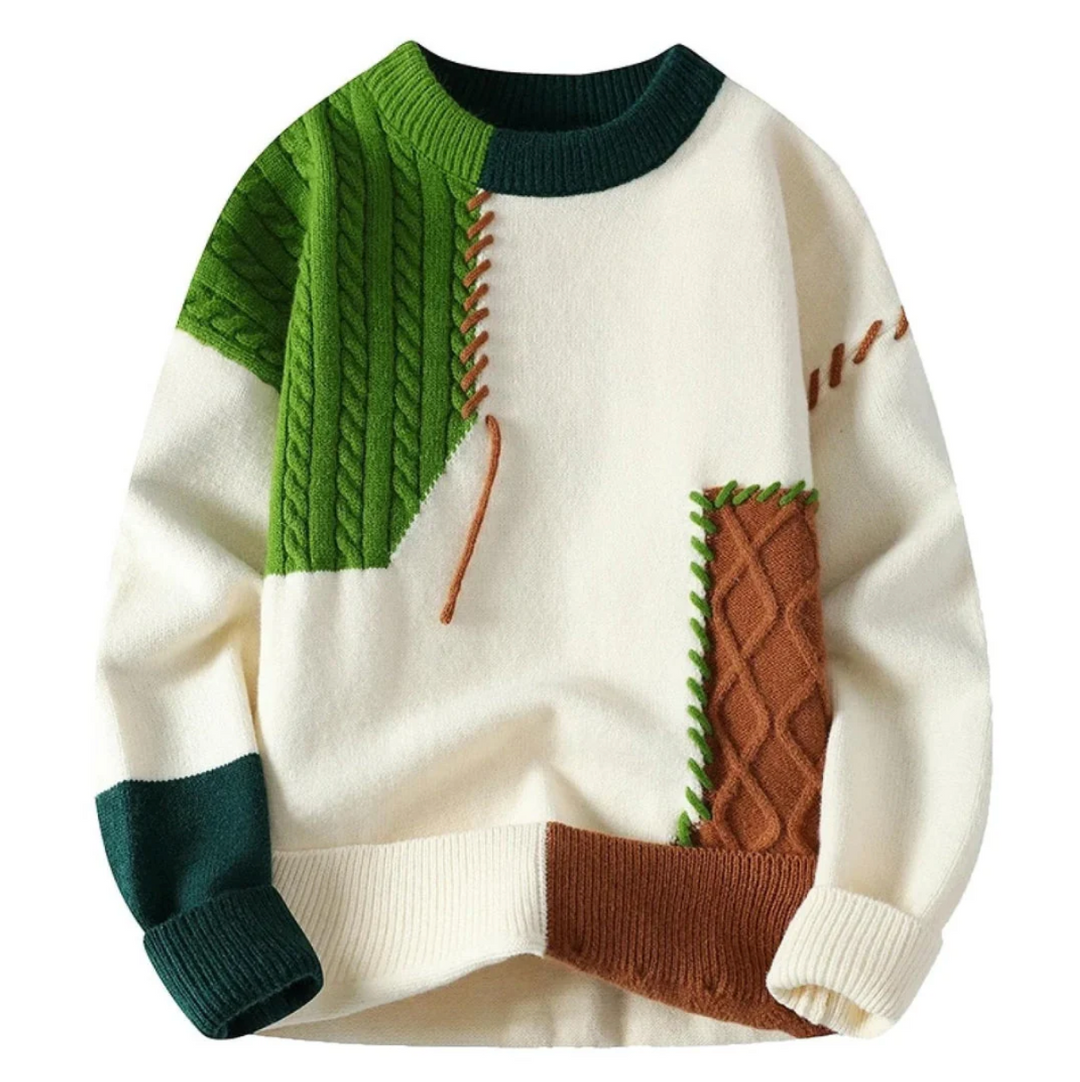 Albert | Zachte en stijlvolle patchwork trui