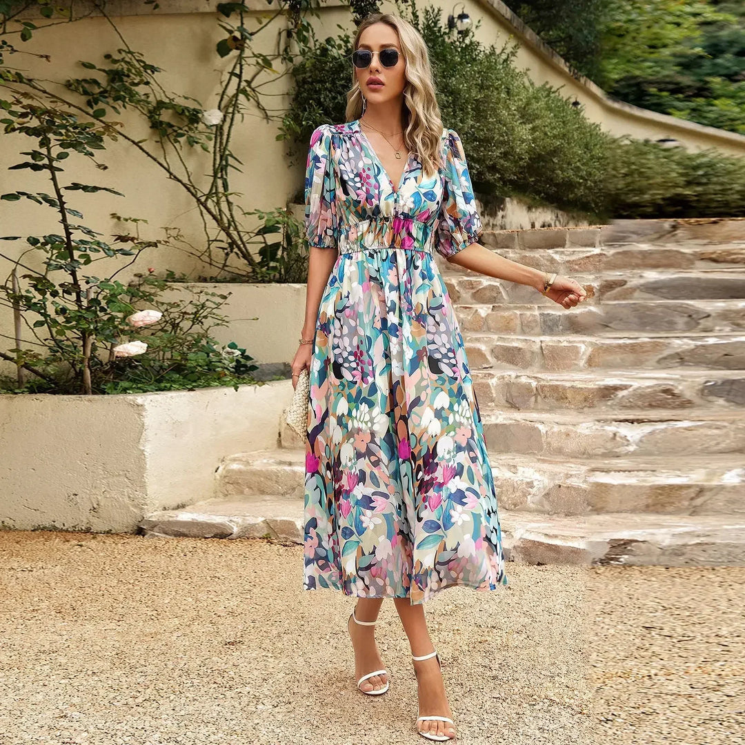 Ezme | Charmante midi-jurk met speelse print