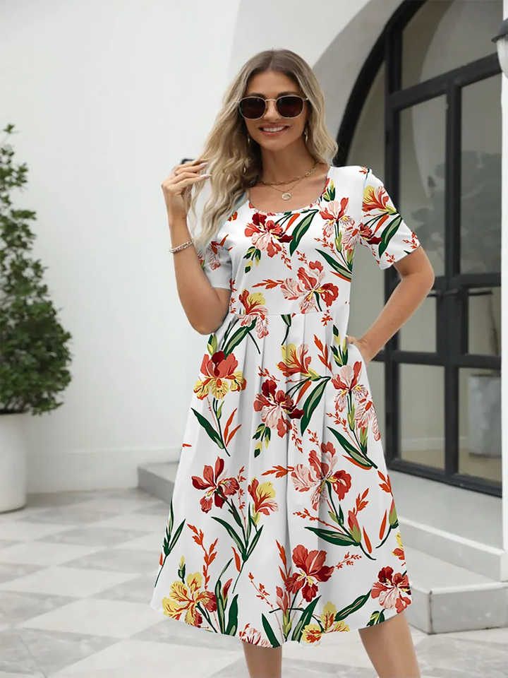 Georgina | Elegante midi-jurk met bloemenprint
