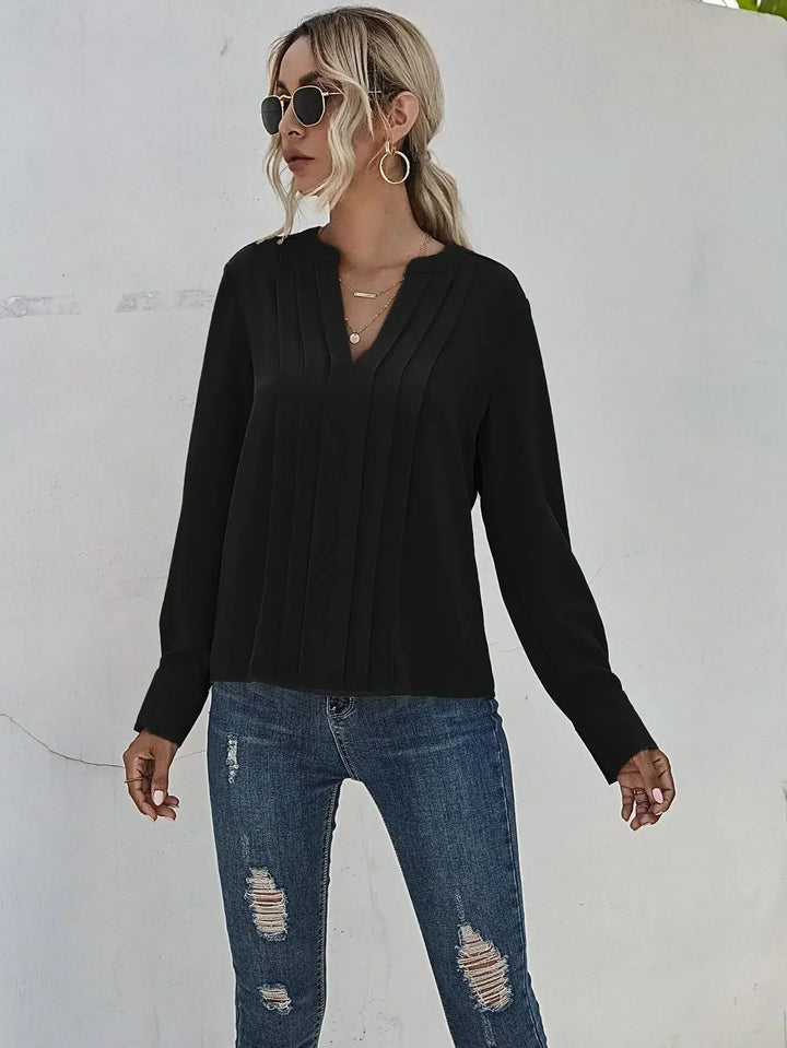 Seona | Stijlvolle blouse met verfijnde plooien