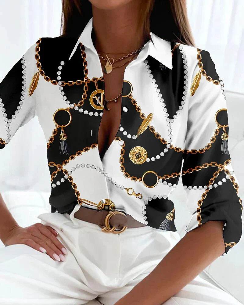 Viola | Blouse met moderne print