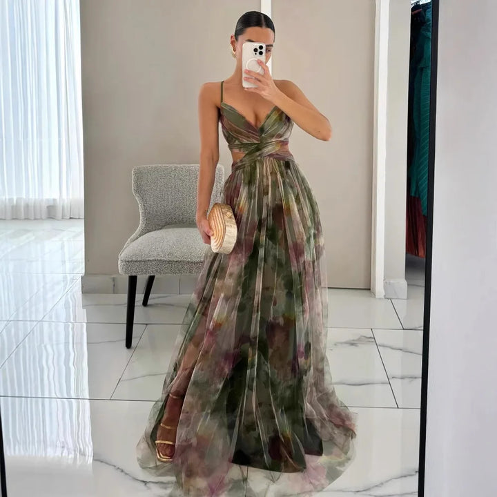 Elena | Elegante maxi-jurk met bloemenprint