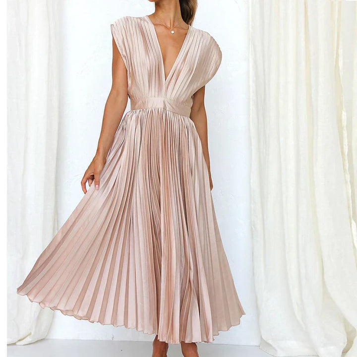 Geneva | Elegant geplooide maxi-jurk