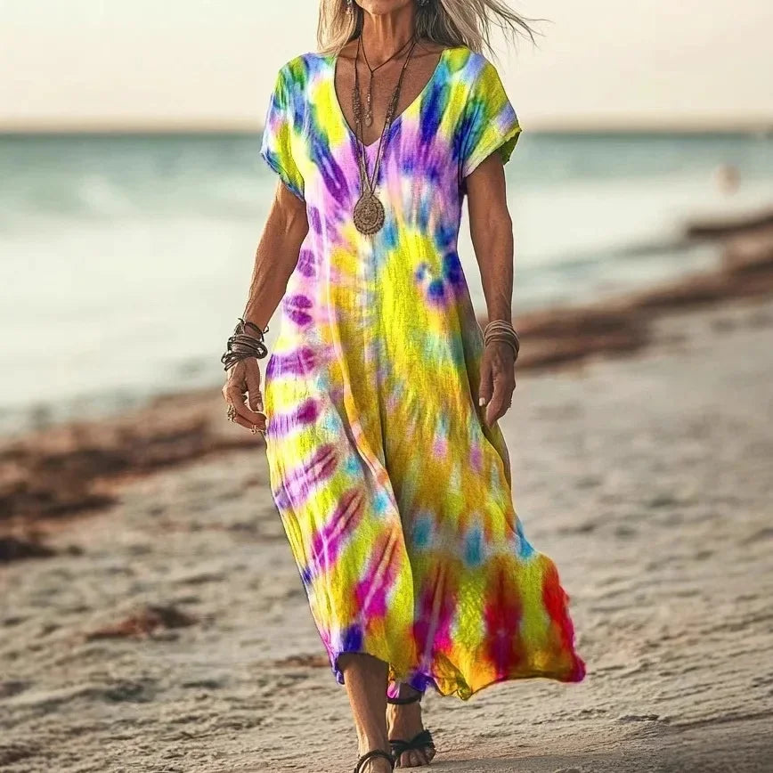 Michelle | Kleurrijke maxi jurk