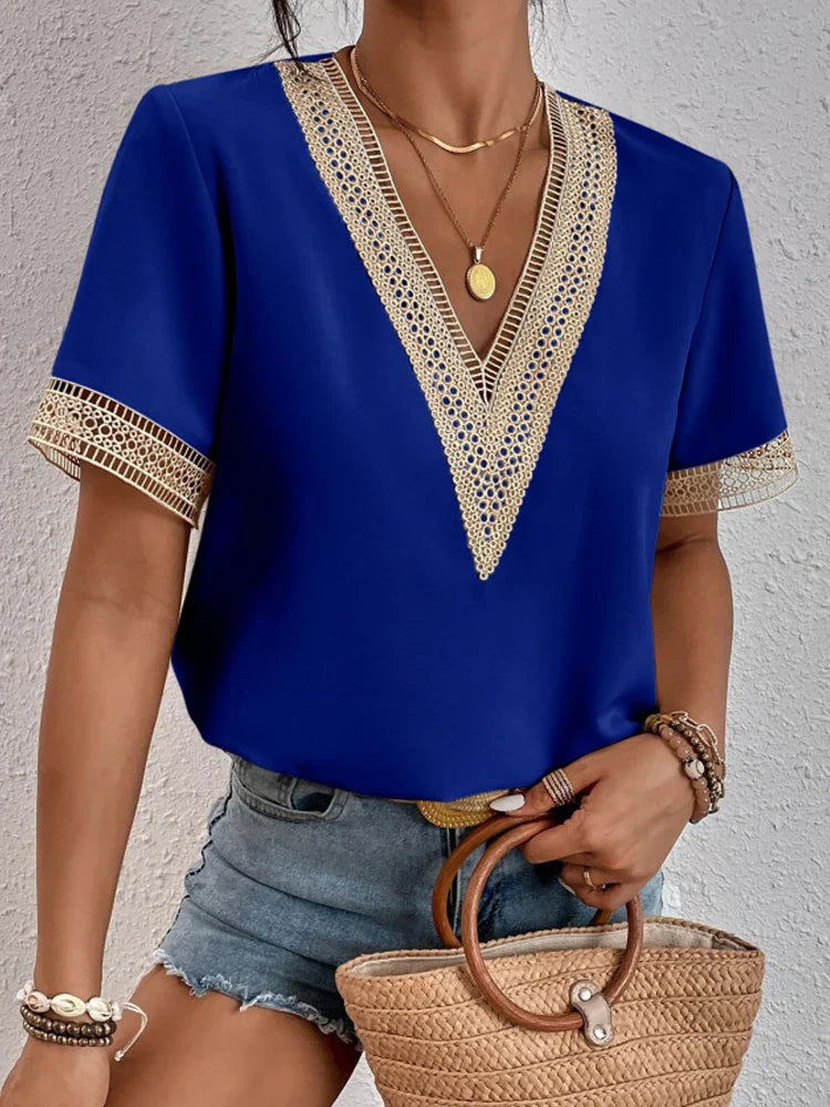 Davina | Elegante blouse met luxe kanten details