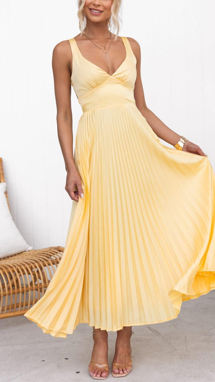 Aby | Zomers maxi-jurk met elegante plissé